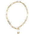 thumbnail image 1 of 1pc Woman Lock Pendant Necklace Clavicle Chain Simple Vintage Chain Necklace, 1 of 6