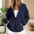 thumbnail image 6 of Aihuaihua Zip Up Hoodie Women Oversized 2026 Zip Up Y2K Hoodies Casual Long Sleeve Sweatshirts Fall Spring Track Jackets (Navy,M), 6 of 7