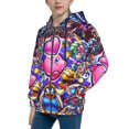 thumbnail image 2 of Kids Kirby Hoodie 3d Printed Zip Up Hooded Sweatshirt With Pocket For Boys Girls, 2 of 7