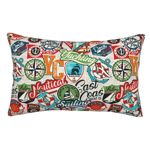 Balery Cute Nautical Funda de Cojín Estampada, Regalos para Mujeres, Regalos de Amor para Ella, Regalos para Novia o Esposa, Funda de Almohada-14"x20"