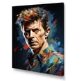 thumbnail image 2 of Designart "David Bowie Portrait in Paint Fusion I" Fashion Canvas Wall Art - Glam Red Pop Art Entryway Wall Art Print, 2 of 6