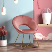 Duhome Chic Accent Chair for  Living Room Chair Home Office Chair Modern Golden Metal Frame Legs Velvet Padded Seat Pink