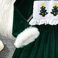 thumbnail image 6 of OBEEII Velvet Dresses for Baby Girls Dressy Christmas Dresses Color Block Embroidered Dress Fall Winter Girls Causal Outfits, 6 of 8