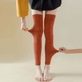thumbnail image 4 of VONCOS Womens Cotton Leg Warmers Thigh High Orange, Over The Knee Ribbed Slouchy Socks, One Size Breathable Knit Lounge Socks, 4 of 5
