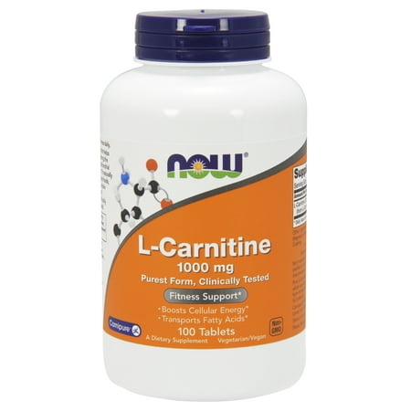 NOW Supplements, L-Carnitine 1,000 mg, Purest Form, Amino Acid, Fitness Support*, 100