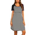 thumbnail image 6 of LEEYNEER Maternity Cotton blends Clothes for Women Short Sleeve Striped Print Nursing Dress for Breastfeeding Pregnancy, 6 of 9