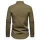 thumbnail image 4 of Blusa y camisa de manga larga con cuello alto para hombre, informal, lisa, a la moda, con botones, de poliéster, 4 of 7