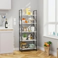thumbnail image 5 of Dextrus 5-Tier Ladder Freestanding Bookshelf, Industrial with Open Storage,  White & Black, 5 of 11