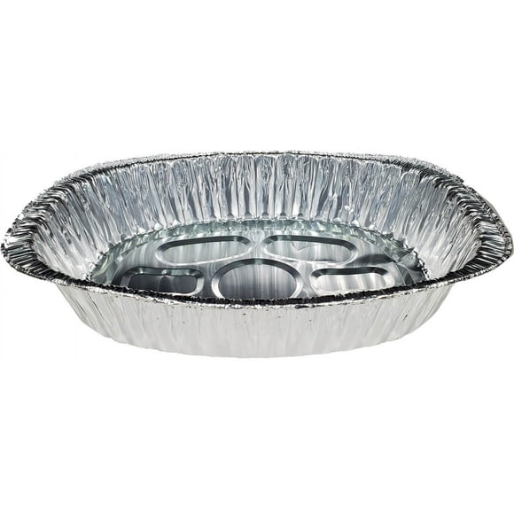 Rhino-Foil Oval Roaster Aluminum Pans - Pack of 100 - Ideal for Roasting and Serving (100ct)