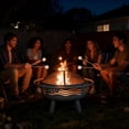 thumbnail image 5 of 32 Inch American Flag Fire Pit with Mesh Cover & Poker, Round Metal Wood Burning Outdoor Firepit for Patio, Garden, Backyard, Bonfire, Ideal for 4th of July, Memorial Day, Christmas, 5 of 7
