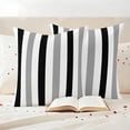 thumbnail image 4 of Pack of 2 Outdoor Pillow Covers 20x20 Inch Waterproof Black Gray Striped Throw Pillow Covers, Decorative Couch Pillow Case Sham Farmhouse Stripe Art Pillowcases Cushion Covers for Patio Garden, 4 of 8