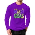 thumbnail image 2 of Ceisia Men's Mardi Gras Print Waffle Knit Crew Neck Long Sleeve T-Shirt Gift, 2 of 5