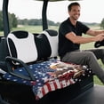 thumbnail image 4 of Yuyamidu Eagle Golf Cart Seat Covers with Pockets 250 Years American Flag Golf Cart Towel Seat Covers for Club Car Golf Cart Accessories Protect Your Golf Cart for All Season, 4 of 7