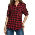 thumbnail image 4 of FJGFUKHO Flannel Shirt for Women 2023, Plaid Shirts for Women Long Sleeve Button Down Christmas Fall Jacket, Long Sleeve T Shirt, Womens Fall Fashion 2023, Red 2XL, 4 of 7