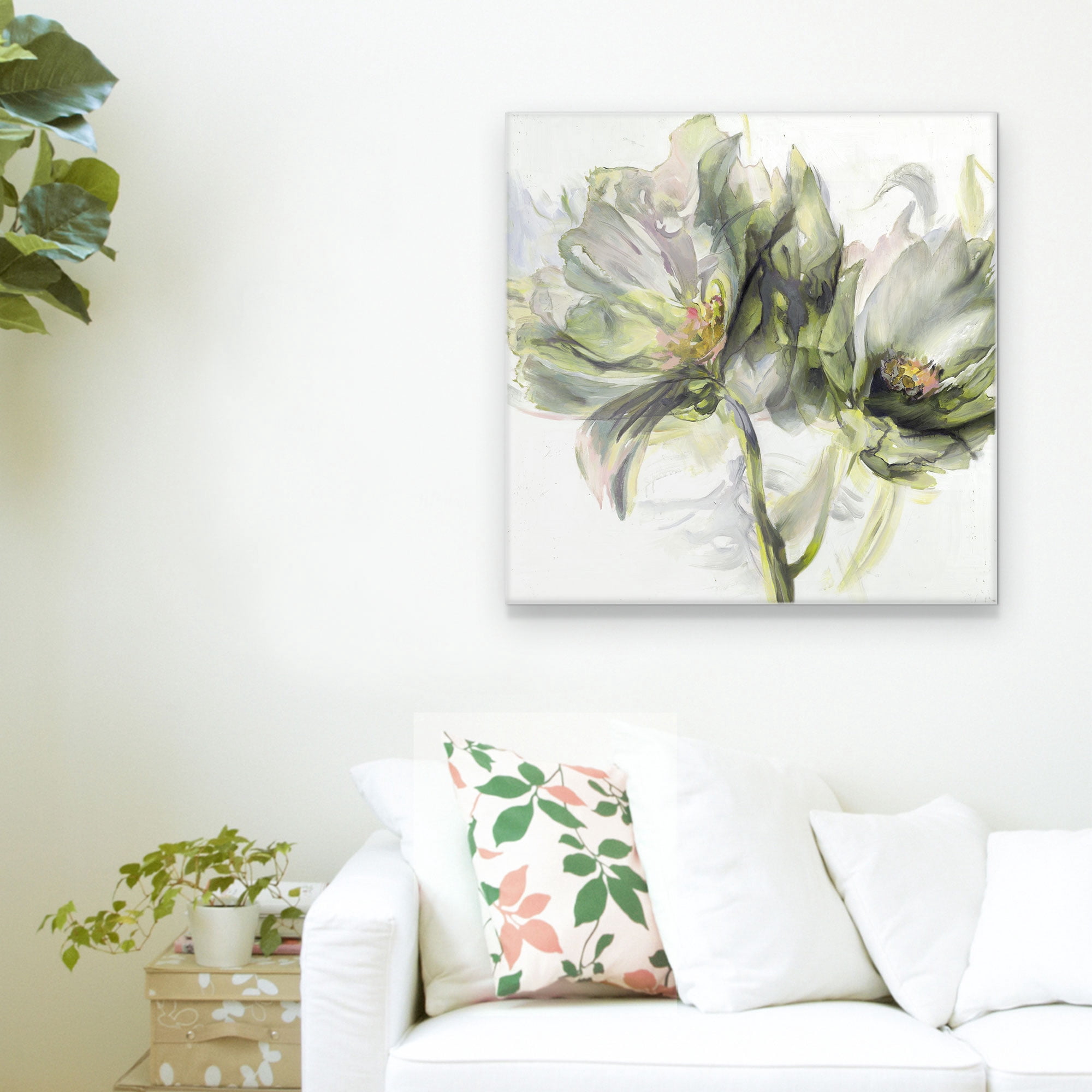 Masterpiece Art Gallery Whispering Garden I Flowers By Dixon Design Group Canvas Art Print 35" x 35"