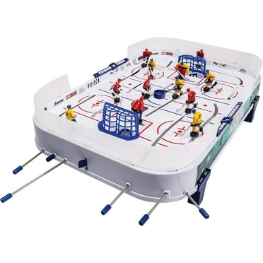 Table Top Rod Hockey Game Set - Perfect Hockey Toy   Gameroom Game for Kids   Family - Mini Tabletop Rod Hockey Board   Pucks Included