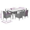 thumbnail image 4 of vidaXL 7 Piece Garden Dining Set with Cushions Black Poly Rattan, 4 of 4