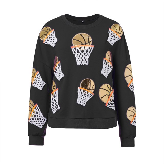 MKLEKYY Veste à Imprimé Léopard pour Femmes Sweat à Paillettes Col Rond Surdimensionné Manches Longues