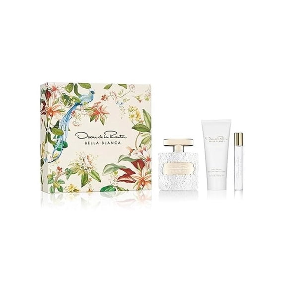 Oscar de la Renta Bella Blanca 3.4 EDP 3.4 lotion travel spray Women Set NIB