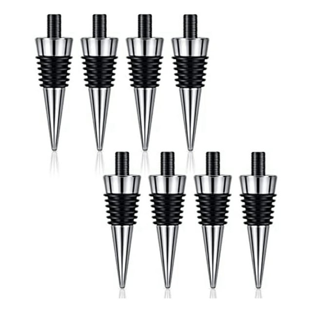 Kit de Bouchon de Vin en Liège Métallique 8 Pcs Réutilisable Ensemble d'Insertions de Bouchon de Vin Matériel pour Mariage Fête de Vin Bar Tournant