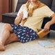 thumbnail image 5 of Balery Cartoon Lighthouse Pantalones cortos de pijama de punto de algodón para hombre con cinturilla y bolsillos-Small, 5 of 6