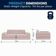 thumbnail image 6 of BizChair 56" Modular Kids Play Couch with 6 Soft Foam Sectional Sofa Pieces in Blush, 6 of 21