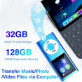 thumbnail image 3 of Reproductor de MP3 con Bluetooth 5.0, Reproductor de MúSica con Tarjeta TF de 32 GB, FM, Auriculares, Reproductor de MúSica HiFi PortáTil (Negro), 3 of 5