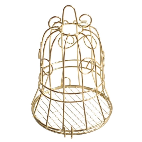 Outdoor Bird Feeders Small Hanging Fat Ball Holder Durable Gold Metal Cage Suet Feeders Easy to Fill Feeding Tool