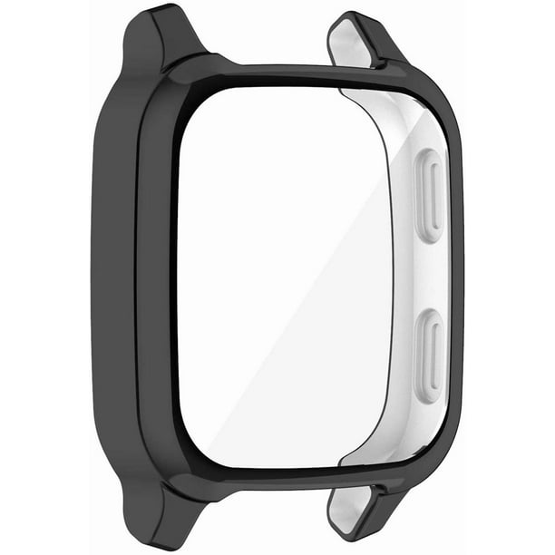 Funda protectora para reloj Garmin Venu SQ con protector de pantalla de vidrio templado integrado y carcasa rígida.