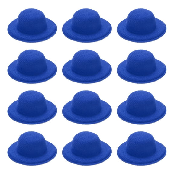 Uxcell 2.3" Mini Formal Hats, 12 Pcs Miniature Doll Hats Mini Top Hat for Crafts Hair Accessories Decorate Doll Snowman, Dark Blue