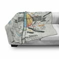 thumbnail image 3 of School Soft Flannel Fleece Throw Blanket, 2 Sides of Human Brian Analitical Imaginitive Art Educaion Abilities, Cozy Plush for Indoor and Outdoor Use, 50" x 60", Marigold Turquoise Grey, by Ambesonne, 3 of 6