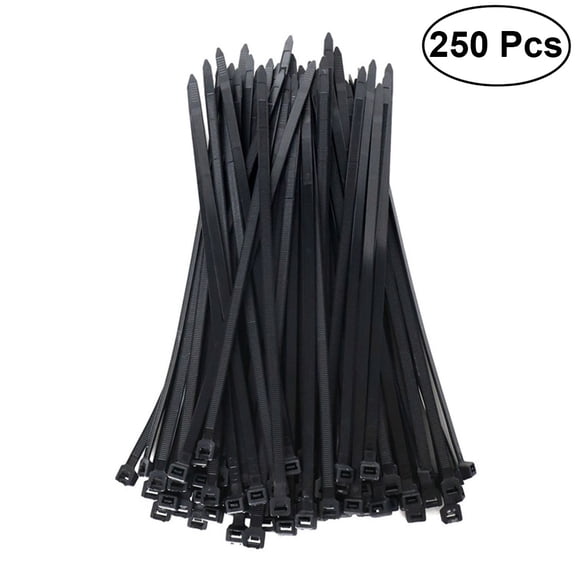 Oraceous 250 Pcs Strong Nylon Self-Locking Cable Ties Plastic Binding Tape for Cable (Black)