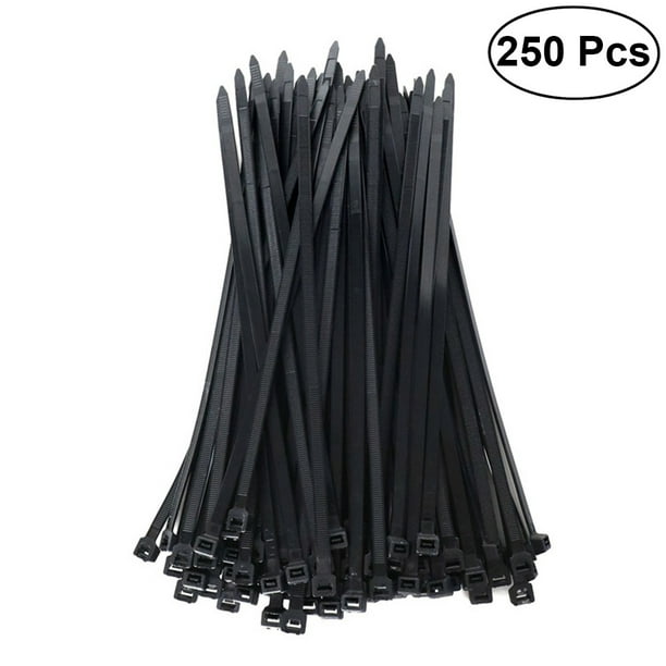 250 Pcs Strong Nylon Self-Locking Cable Ties Plastic Binding Tape for Cable  (Black) 