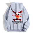 thumbnail image 6 of NinXxx Ladies' Christmas Zipper Long Sleeve Pocket Drawstring Hooded Sweatshirt Grey XXXL, 6 of 8