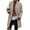 Khaki, variant on LANGWYQU Fall Winter Femlae Long Sleeved Turn-Down Collar Casual Button Trenchcoat Jacket
