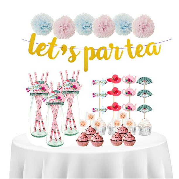 Inserto de tarjeta para tarta de té de la tarde ENTASSER decoración para mesa de postres con pajita