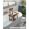 thumbnail image 7 of Heavy Duty 23.4 Inch Shower Chair with Backrest Acacia Color Non-Slip Support, 7 of 7