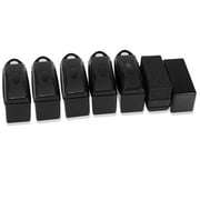 Unique Bargains 6pcs Car Dressing Tire Tyre Wheel Shine Contour Pad Sponge Foam Brush Waxing Cleaning w/ Lid Black