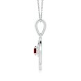 thumbnail image 2 of ANGARA Natural Ruby and Diamond Cancer Circle Pendant in 14K White Gold for Women (Size-4mm) | July Birthstone, Birthday, Anniversary, Jewelry Gift for Women | Natural Ruby Necklace, 2 of 9