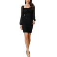 thumbnail image 2 of INSPIRE CHIC Mesh Long Sleeve Dress for Women's Ruched Party Mini Bodycon Dress, 2 of 5