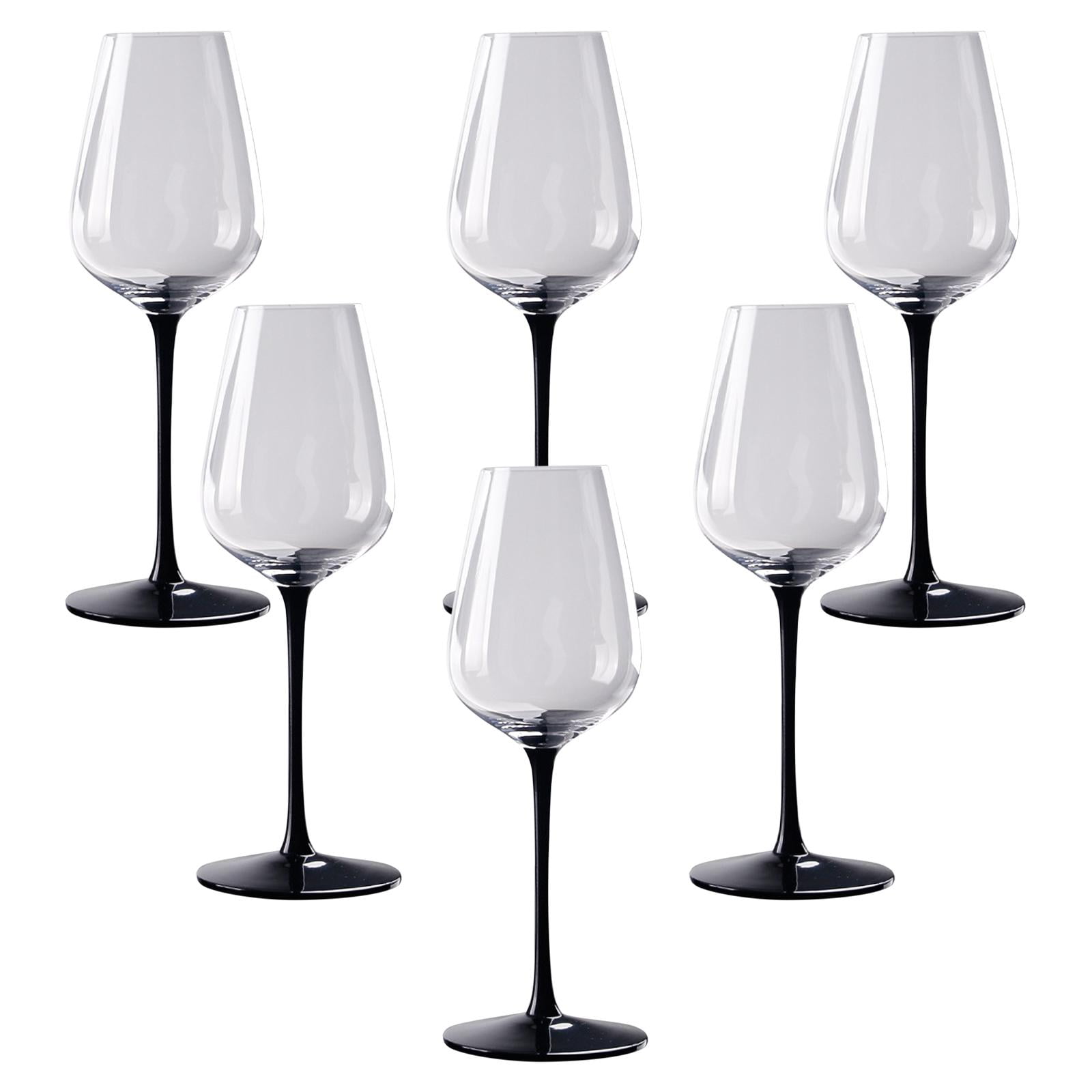 Tritan Crystal Note Stemware Set Of 6 White Wine Glass 15-Ounce Clear Glasses 