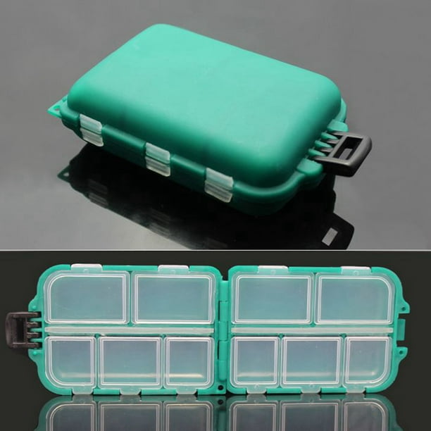 Ourlova Small 10 Compartments Waterproof Hard Fishing Tackle Box Case, Hooks Lure Baits Storage Box