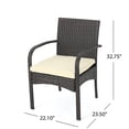 thumbnail image 3 of Christopher Knight Home Cordoba Resin Wicker Outdoor Dining Chairs with Cushions (Set of 2) by  Brown, 3 of 12