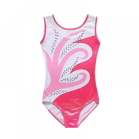 Greyghost Leotards Girls Gymnastics Embroidery Shiny Pink Diamond Dance ...