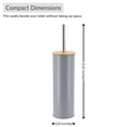 thumbnail image 3 of Gray Metal Toilet Brush and Holder Set With Bamboo Lid, 3 of 8