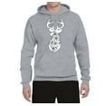 thumbnail image 2 of Deer Rose Animal Lover Unisex Graphic Hoodie Sweatshirt, Heather Grey, 2XL, 2 of 3