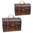 thumbnail image 4 of Shisuyan 2 Pcs Boîtes de Rangement en Bois Conteneurs de Rangement Rétro Coffres de Rangement Polyvalents, 4 of 9