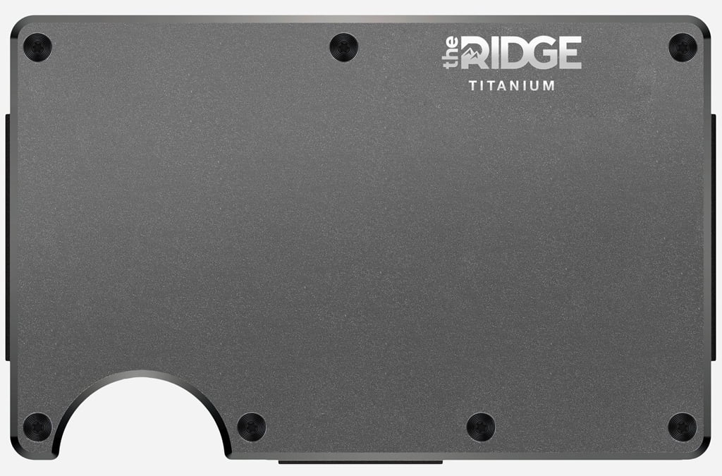 The Ridge Slim Minimalist Money Clip RFID Blocking Titanium Gunmetal