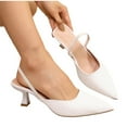 thumbnail image 4 of Miluxas Pointed Toe Slingback Kitten Heels for Women Low Heel Pointed Toe Pumps formal Dress Shoes Sling Back Heels White 9.5(43), 4 of 9