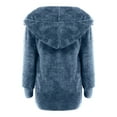 thumbnail image 5 of yievot Winter Coat for Women Open Front Hooded Fuzzy Fleece Jacket Long Sleeve Cardigan Outerwear with Pockets, 5 of 5